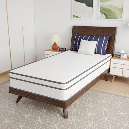 Furniture of America - Catmint 10" Twin Innerspring Mattress (Roll-In-Box) in White/Gray - DM910-T View 2