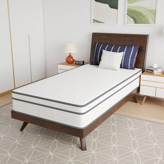 Furniture of America - Catmint 10" Twin Innerspring Mattress (Roll-In-Box) in White/Gray - DM910-T View 2