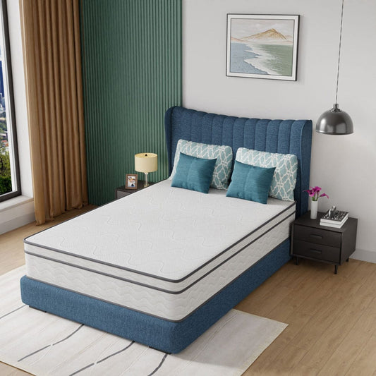 Furniture of America - Catmint 12" Full Innerspring Mattress (Roll-In-Box) in White/Gray - DM912-F View 2