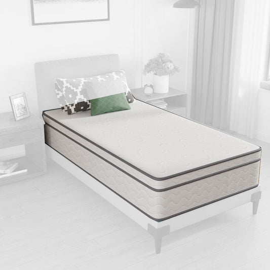 Furniture of America - Catmint 12" Twin Innerspring Mattress (Roll-In-Box) in White/Gray - DM912-T View 1