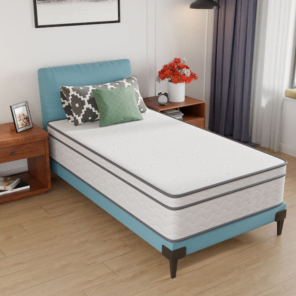 Furniture of America - Catmint 12" Twin Innerspring Mattress (Roll-In-Box) in White/Gray - DM912-T View 3