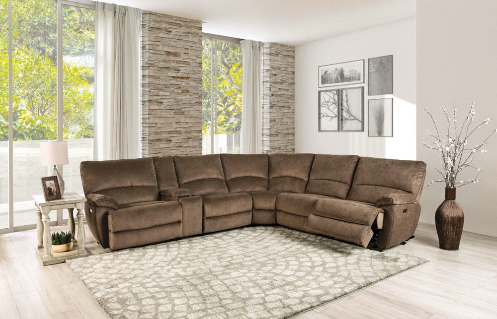 Furniture of America - Cerelia Power Sectional in Brown - CM9909BR-SECT-PM View 1
