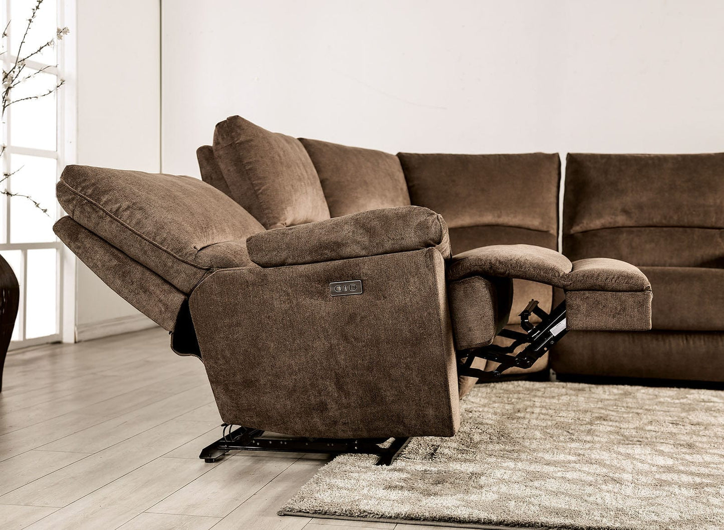 Furniture of America - Cerelia Power Sectional in Brown - CM9909BR-SECT-PM View 5