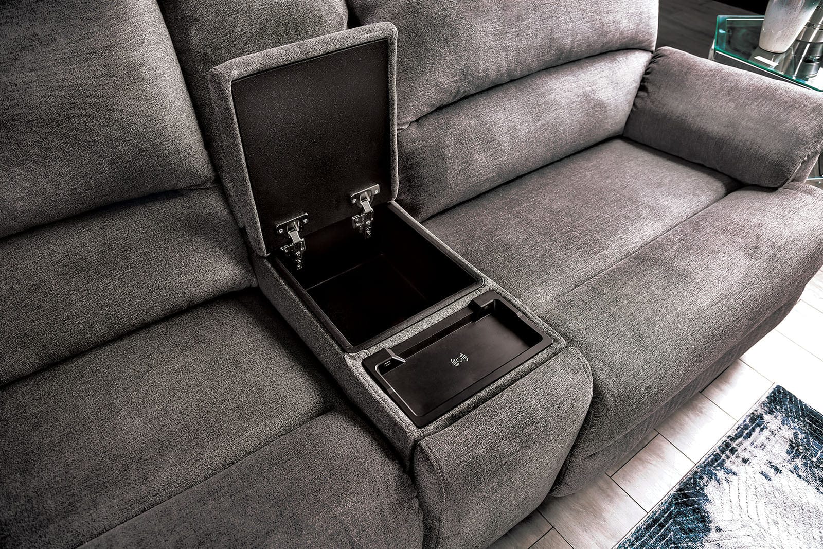 Furniture of America - Cerelia Power Sectional in Gray - CM9909GY-SECT-PM View 3