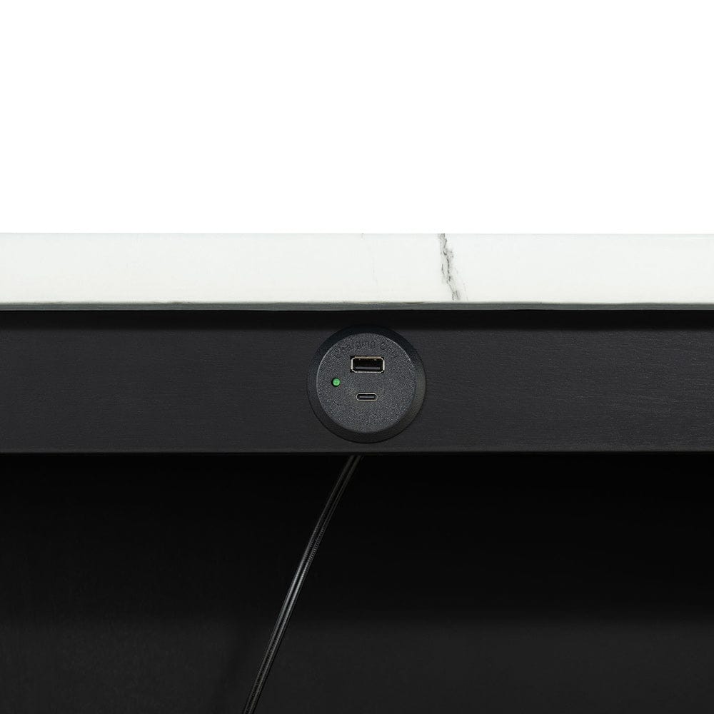 Furniture of America - Chalcedony 3 Pc. Counter Ht. Table Set w/ USB in Black/White/Ivory - SL3401BK-PT-3PK View 5