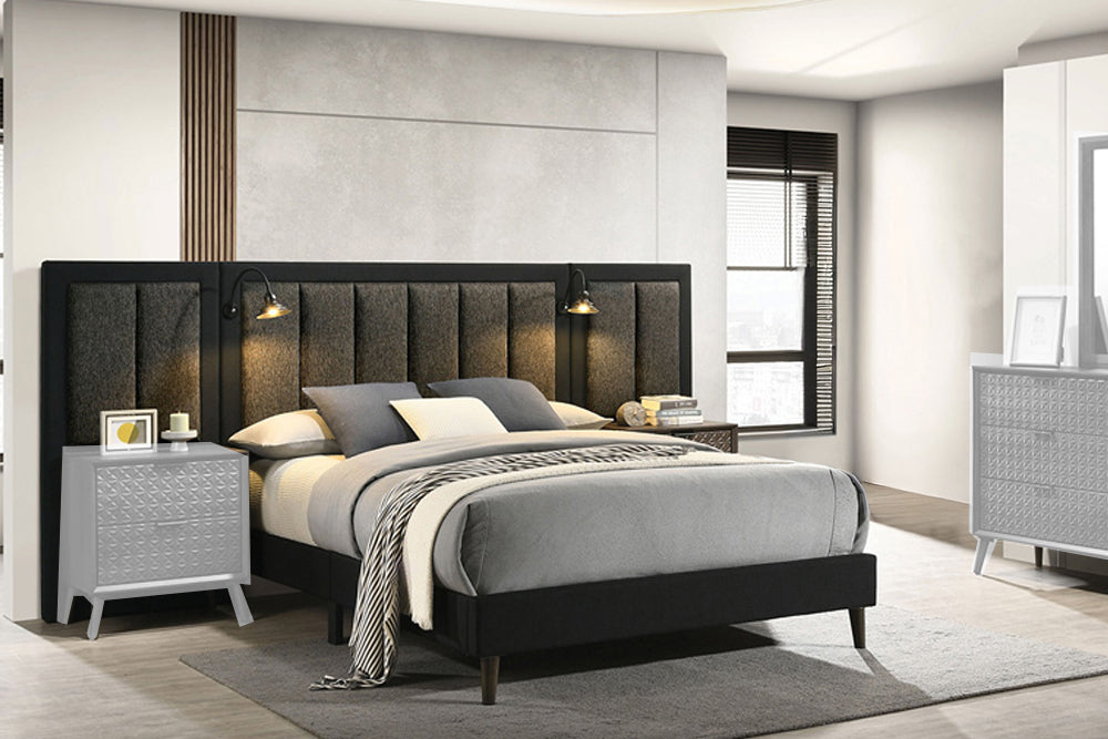 Furniture of America - Chalfont Queen Bed w/ Wall Panel in Dark Brown - FM7272DB-Q-BED+WP View 1