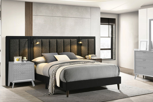 Furniture of America - Chalfont Queen Bed w/ Wall Panel in Dark Brown - FM7272DB-Q-BED+WP View 1