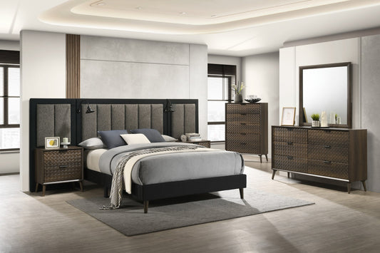 Furniture of America - Chalfont Queen Bed w/ Wall Panel in Dark Brown - FM7272DB-Q-BED+WP View 2