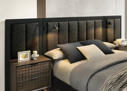 Furniture of America - Chalfont Queen Bed w/ Wall Panel in Dark Brown - FM7272DB-Q-BED+WP View 3