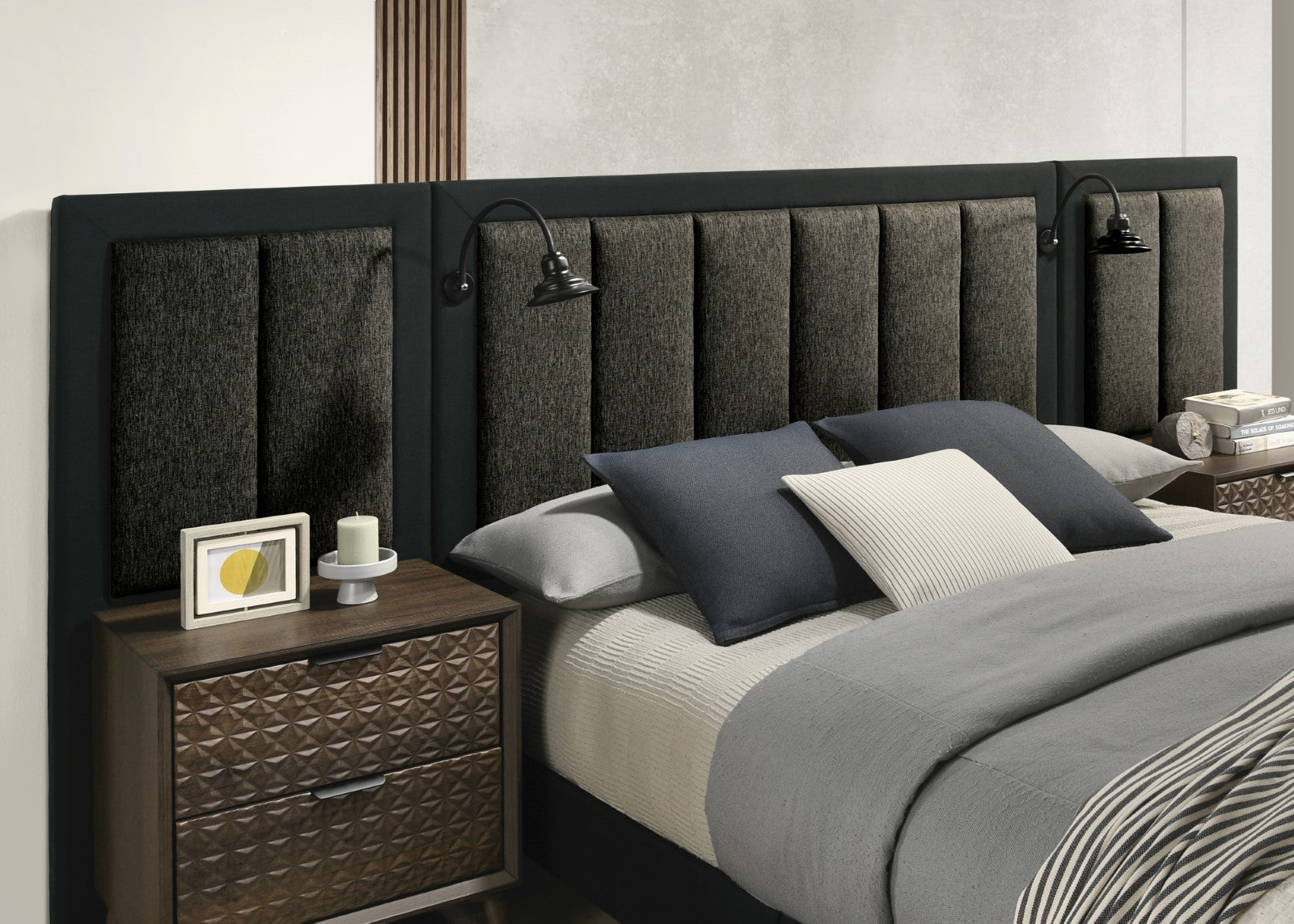 Furniture of America - Chalfont Queen Bed w/ Wall Panel in Dark Brown - FM7272DB-Q-BED+WP View 4