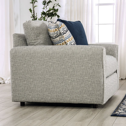 Furniture of America - Chancery Chair & Half in Gray/Navy - SM8194-CH View 2