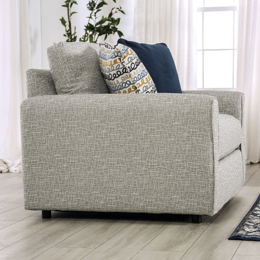 Furniture of America - Chancery Chair & Half in Gray/Navy - SM8194-CH View 2