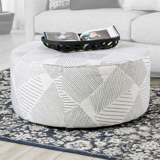 Furniture of America - Chancery Ottoman in Gray/Navy - SM8194-OT View 1