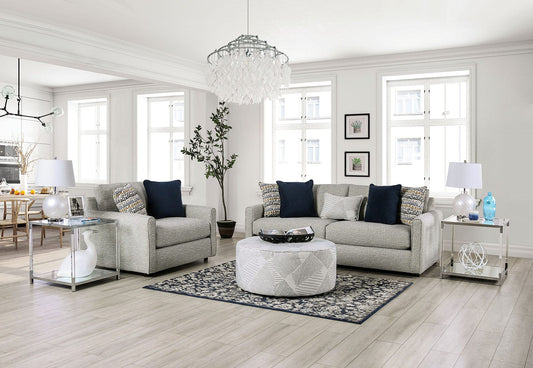 Furniture of America - Chancery Sofa in Gray/Navy - SM8194-SF View 2