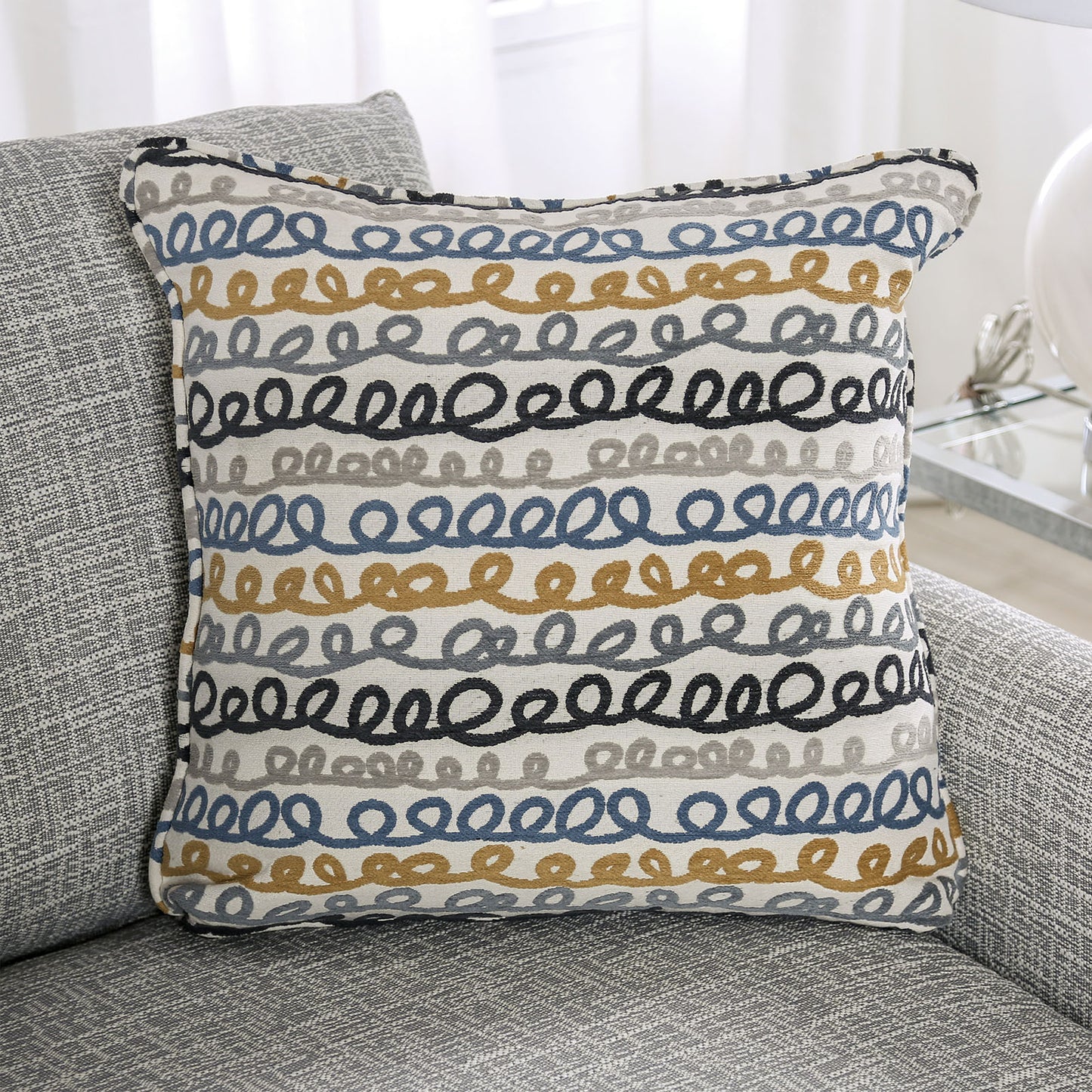 Furniture of America - Chancery Sofa in Gray/Navy - SM8194-SF View 5