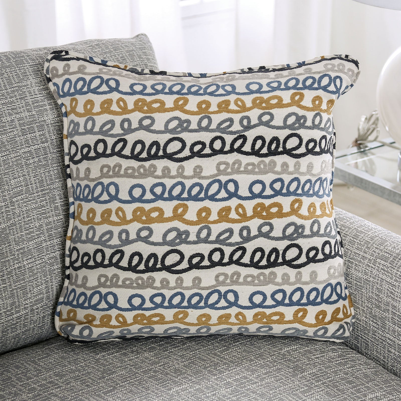 Furniture of America - Chancery Sofa in Gray/Navy - SM8194-SF View 5