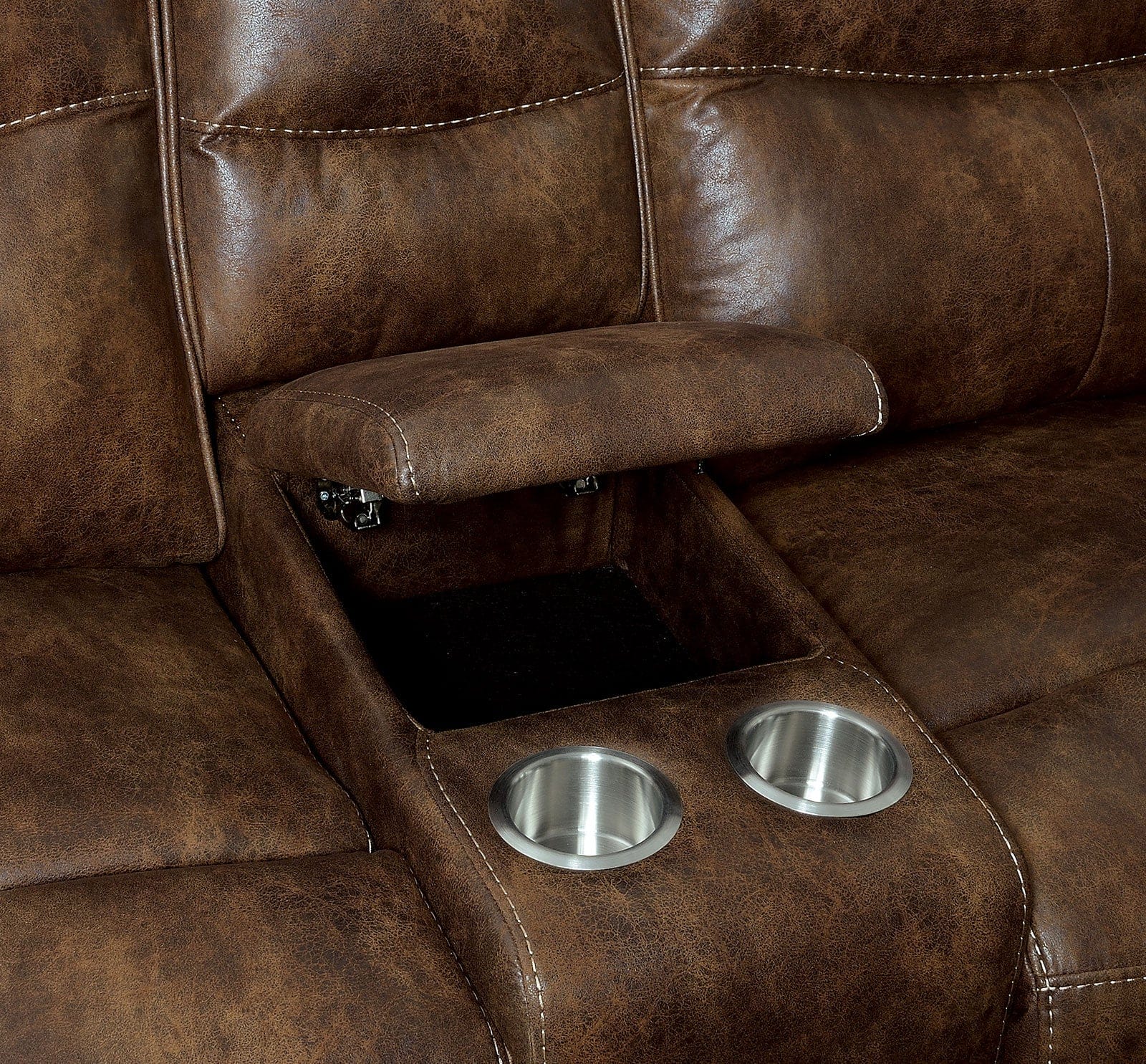 Furniture of America - Chantelle Power Sectional in Brown - CM6229BR-SECT View 2