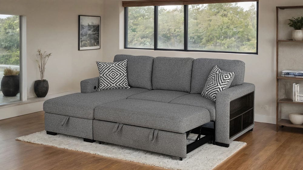 Furniture of America - Chatham Left-Chaise Sectional in Gray - FM64005GY-SECT-L View 3