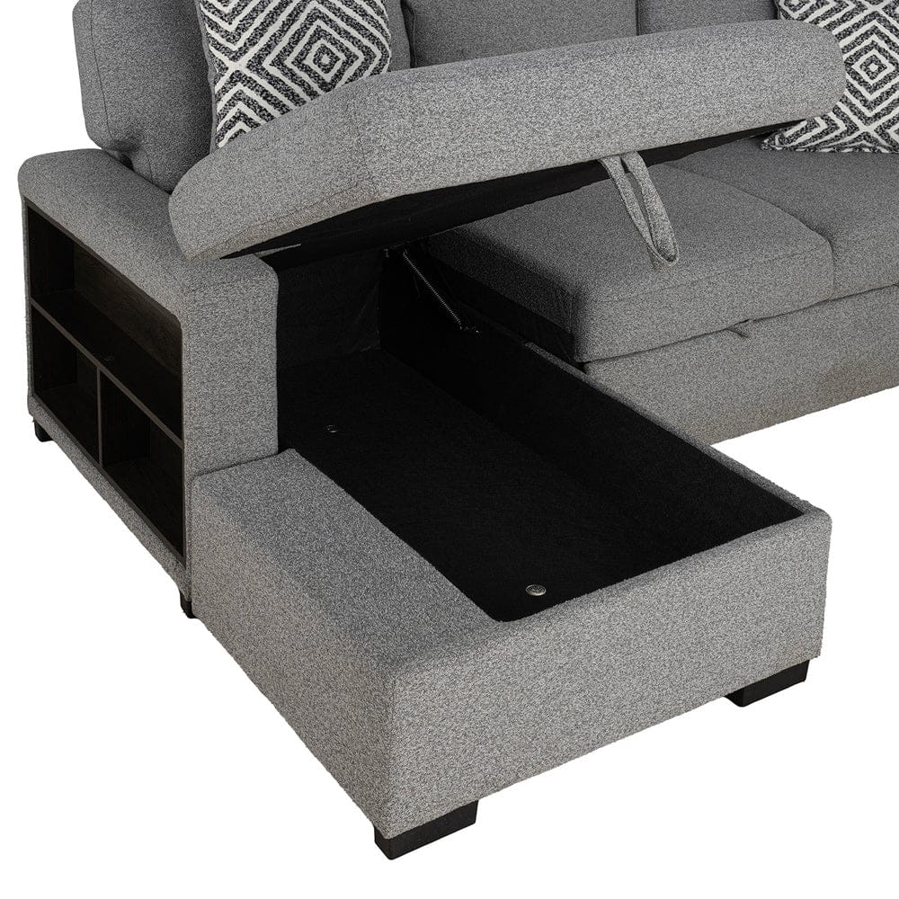 Furniture of America - Chatham Left-Chaise Sectional in Gray - FM64005GY-SECT-L View 5