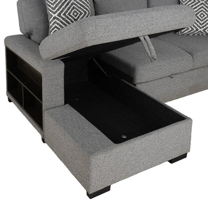 Furniture of America - Chatham Left-Chaise Sectional in Gray - FM64005GY-SECT-L View 5