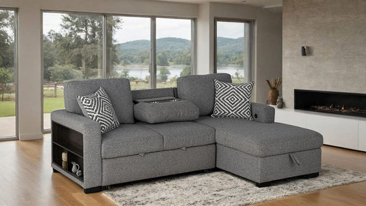 Furniture of America - Chatham Right-Chaise Sectional in Gray - FM64005GY-SECT-R View 1