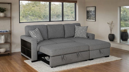 Furniture of America - Chatham Right-Chaise Sectional in Gray - FM64005GY-SECT-R View 3