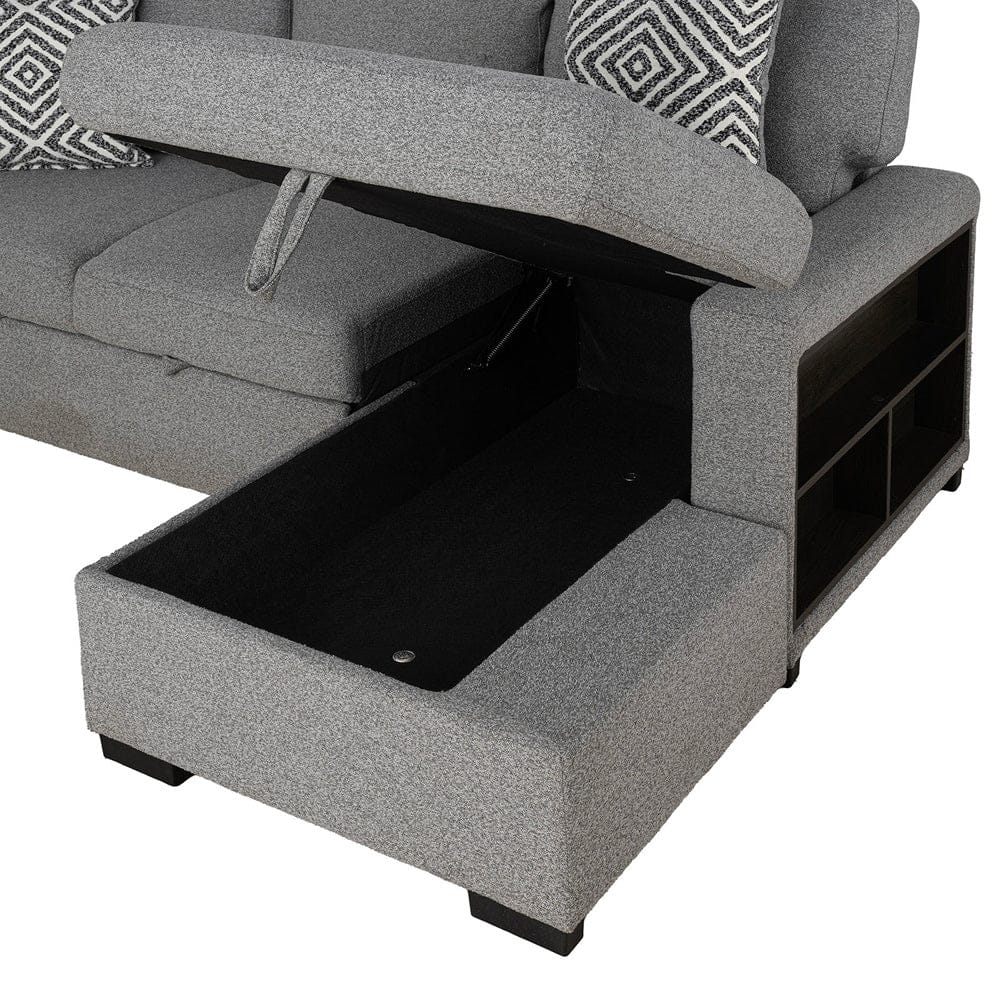 Furniture of America - Chatham Right-Chaise Sectional in Gray - FM64005GY-SECT-R View 5