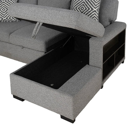 Furniture of America - Chatham Right-Chaise Sectional in Gray - FM64005GY-SECT-R View 5