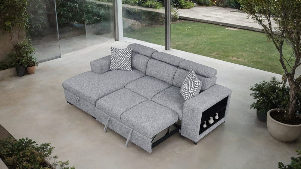 Furniture of America - Chatteris Left-Chaise Sectional in Gray - FM64000GY-SECT-L View 2