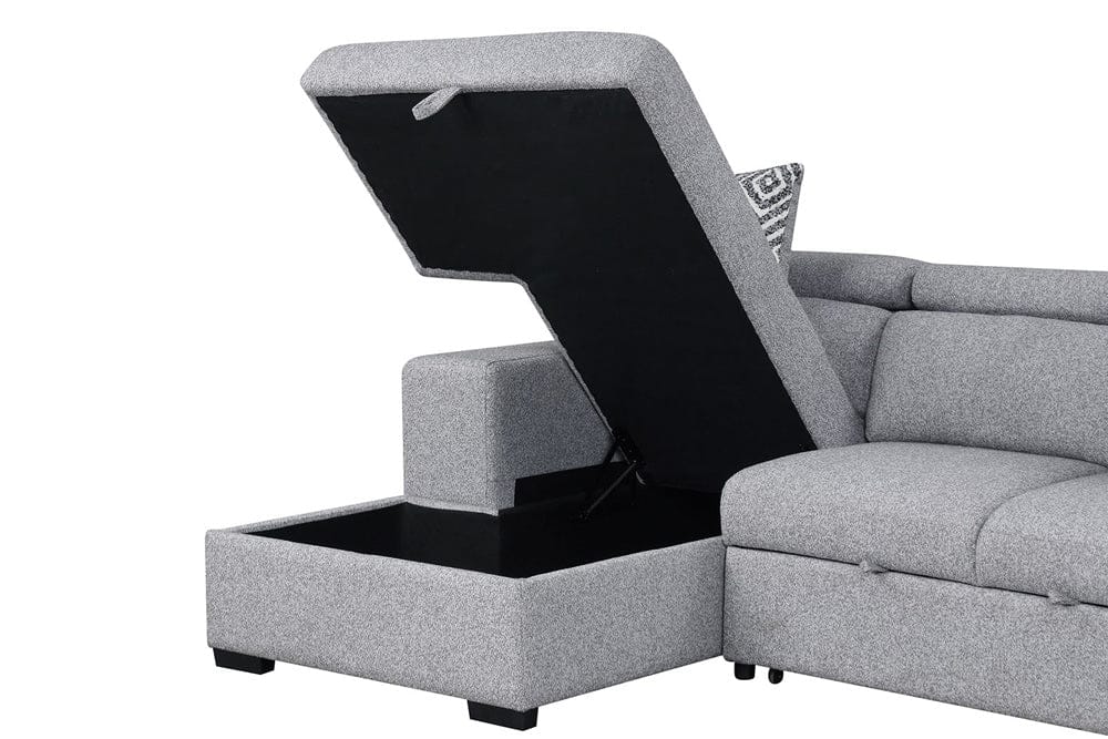Furniture of America - Chatteris Left-Chaise Sectional in Gray - FM64000GY-SECT-L View 6