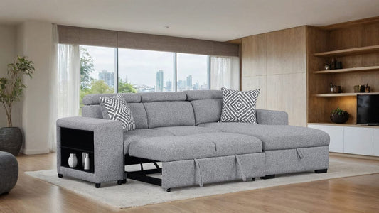 Furniture of America - Chatteris Right-Chaise Sectional in Gray - FM64000GY-SECT-R View 2