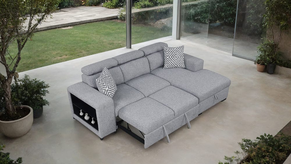 Furniture of America - Chatteris Right-Chaise Sectional in Gray - FM64000GY-SECT-R View 3