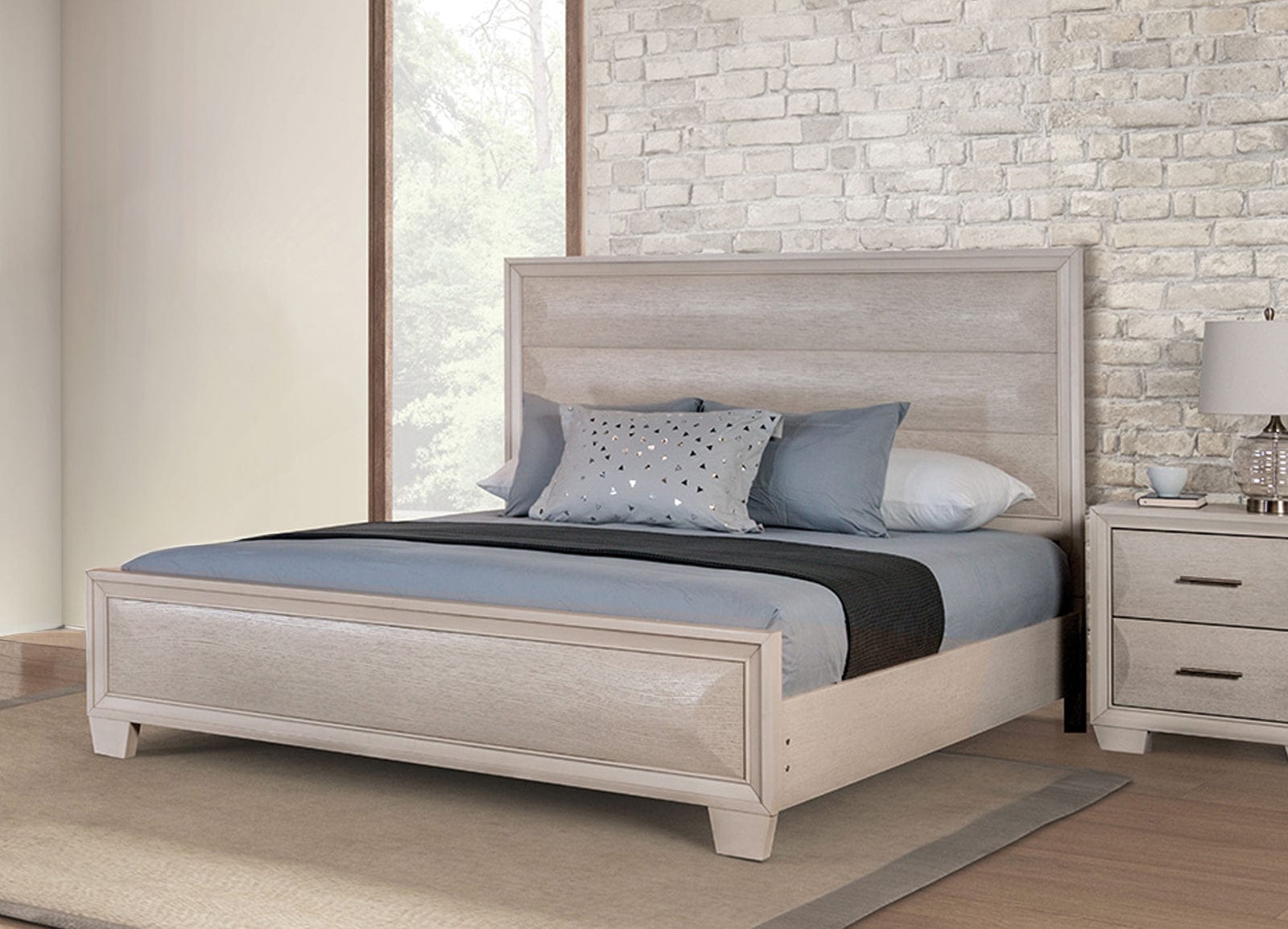 Furniture of America - Chemnitz Queen Bed in White Oak - FM7399WH-Q-BED View 1