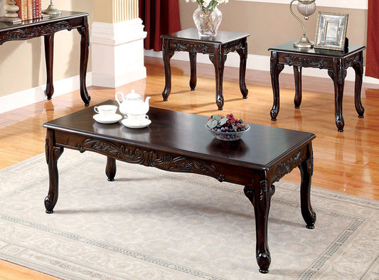 Furniture of America - Cheshire 3 Pc. Table Set (1C+2E) in Dark Cherry - CM4914-3PK View 1