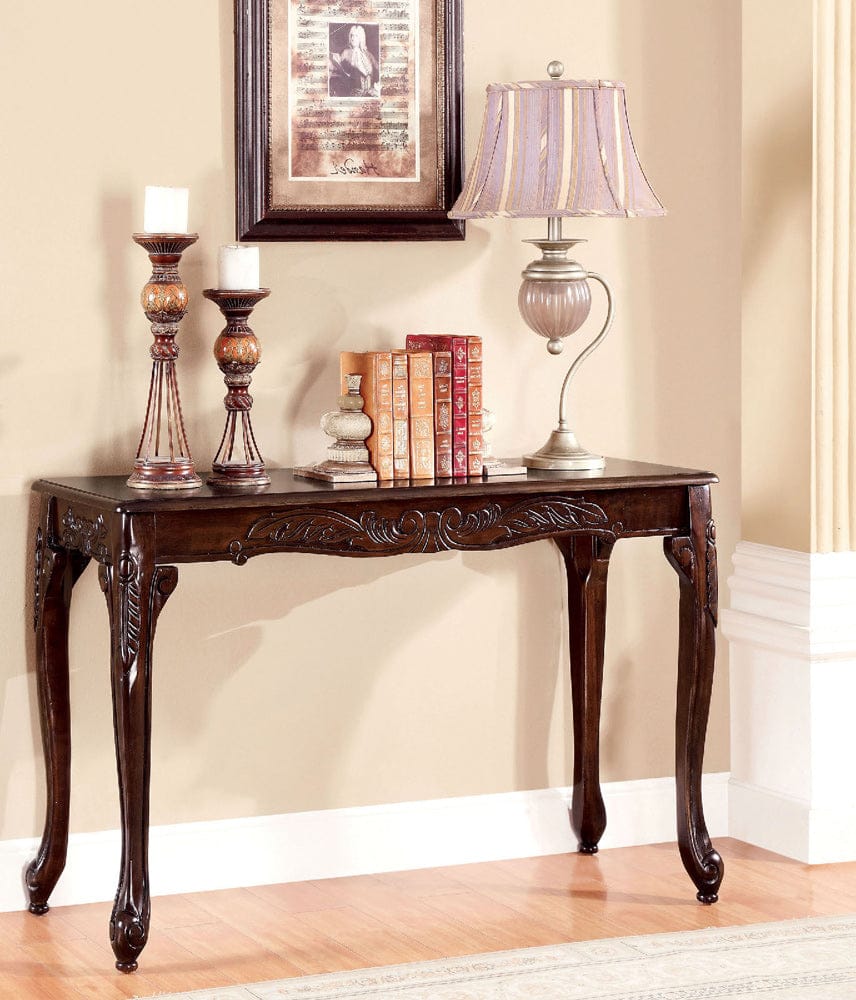 Furniture of America - Cheshire Sofa Table in Dark Cherry - CM4914S View 1