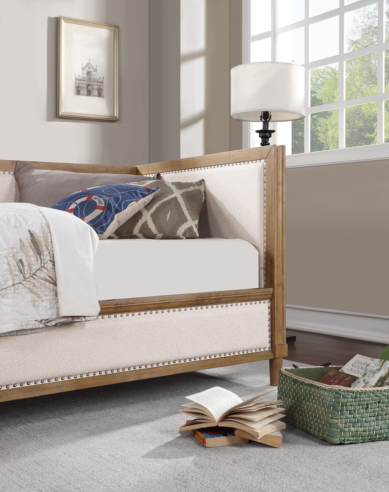 Furniture of America - Chiron Twin Daybed in Beige/Light Oak - CM1750BG-BED View 2