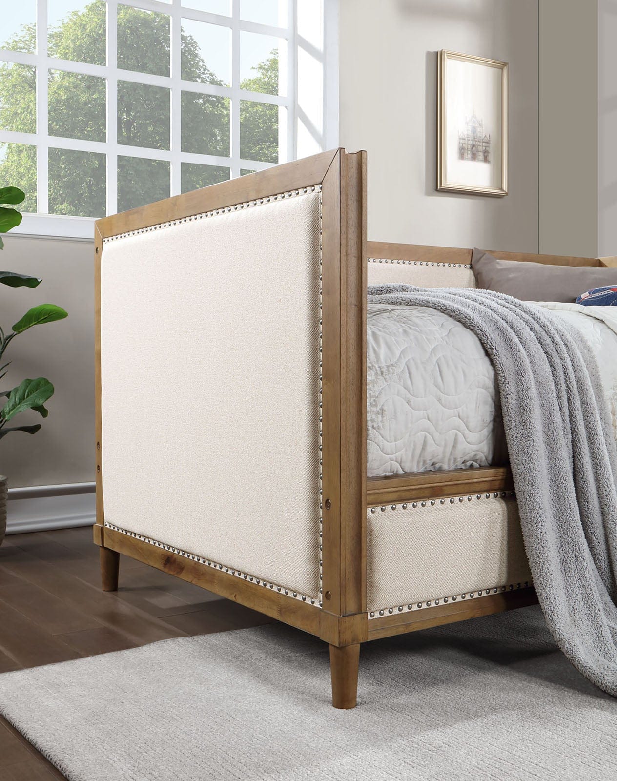 Furniture of America - Chiron Twin Daybed in Beige/Light Oak - CM1750BG-BED View 3