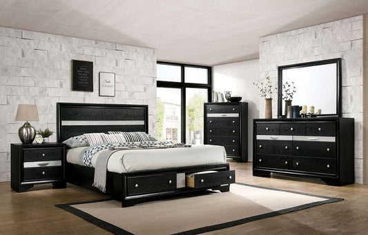 Furniture of America - Chrissy 5 Pc. Queen Bedroom Set w/ Chest in Black - CM7552BK-Q-5PC-CHEST View 1
