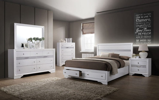 Furniture of America - Chrissy 5 Pc. Queen Bedroom Set w/ Chest in White - CM7552Q-5PC-CHEST View 1