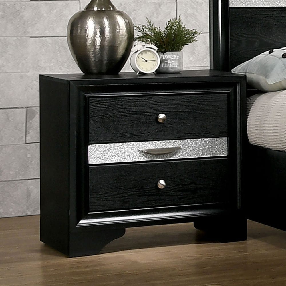 Furniture of America - Chrissy Nightstand in Black - CM7552BK-N View 1