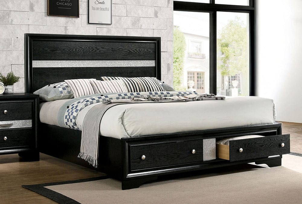 Furniture of America - Chrissy Queen Bed in Black - CM7552BK-Q-BED View 1