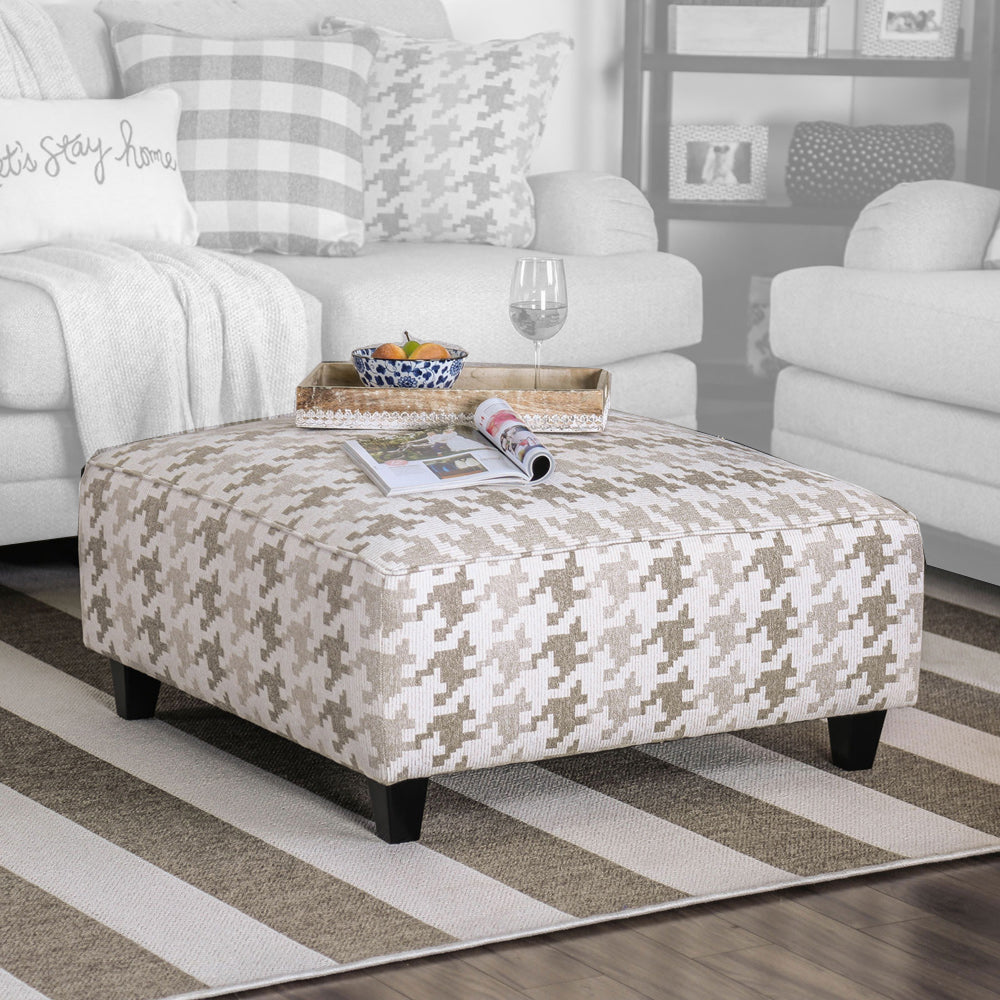 Furniture of America - Christine Ottoman in Light Gray/Pattern - SM8280-OT View 1