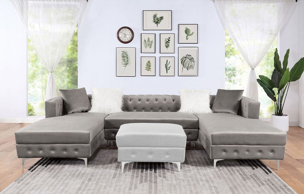Furniture of America - Ciabattoni Sectional in Gray - CM6256GY-SECT View 1