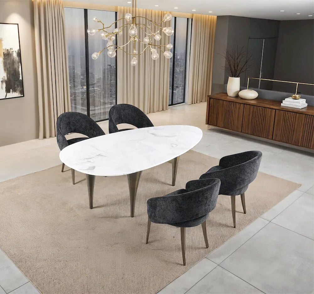 Furniture of America - Ciaran - 5 Pc. Dining Table Set - FM37024WH-OT-5PC24BK view 1