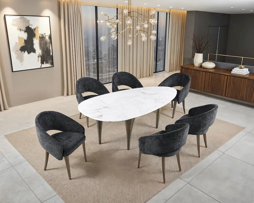 Furniture of America - Ciaran - Oval Dining Table - FM37024WH-OT-TABLE view 2