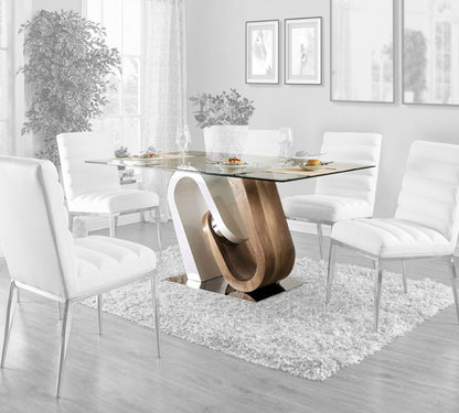 Furniture of America - Cilegon Dining Table in White/Natural Tone - FOA3748T-TABLE View 1