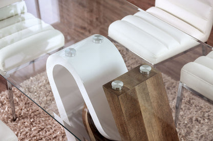 Furniture of America - Cilegon Dining Table in White/Natural Tone - FOA3748T-TABLE View 2