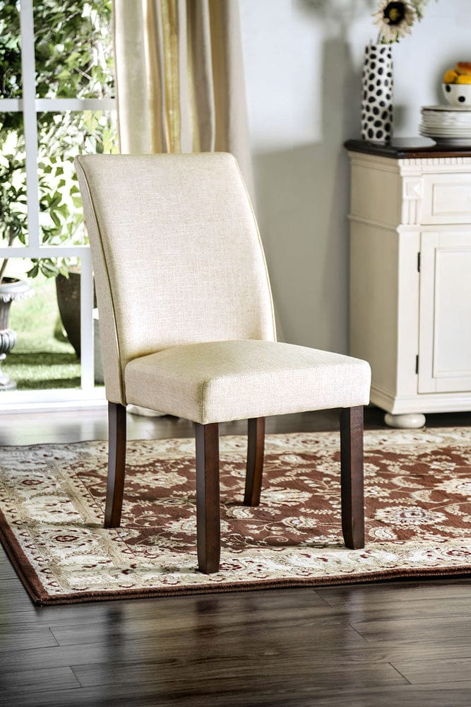 Furniture of America - Cimma Side Chair Set of 2 in Espresso/Ivory - CM3556SC-2PK View 1