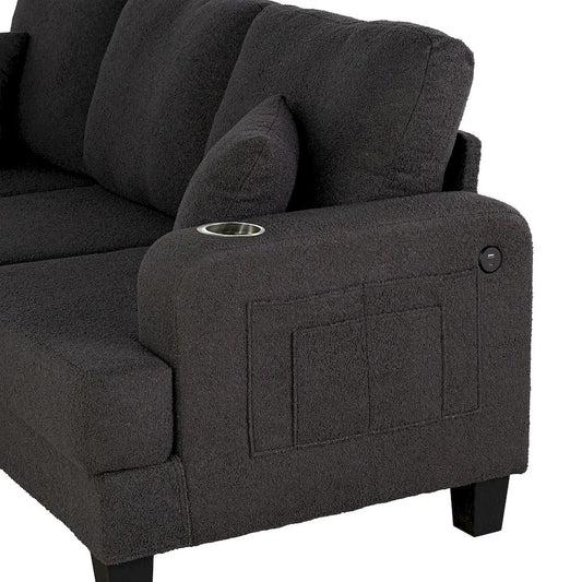 Furniture of America - Cinderford - Sofa, Dark Gray - SL6936DG-SF-PK view 2