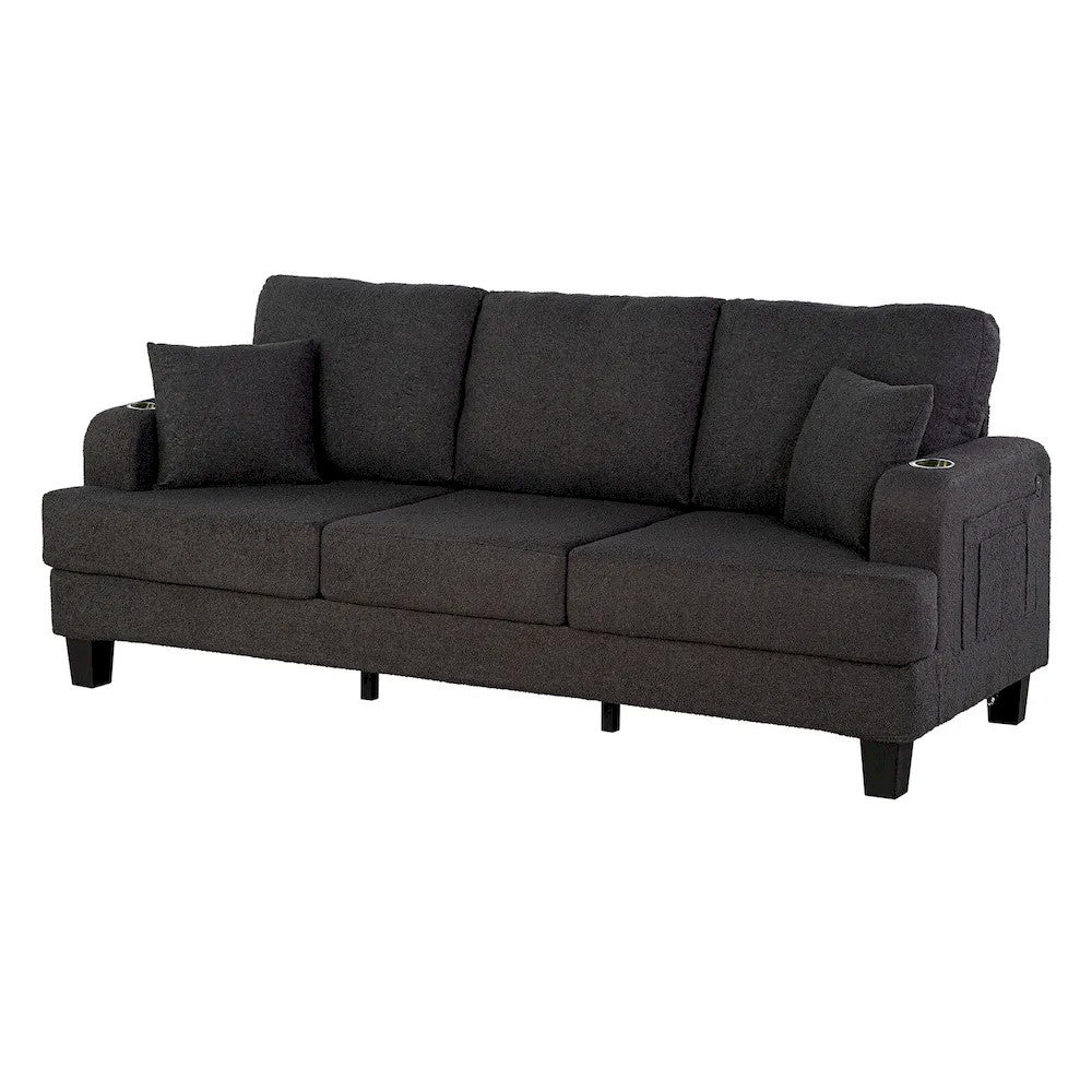 Furniture of America - Cinderford - Sofa, Dark Gray - SL6936DG-SF-PK view 3